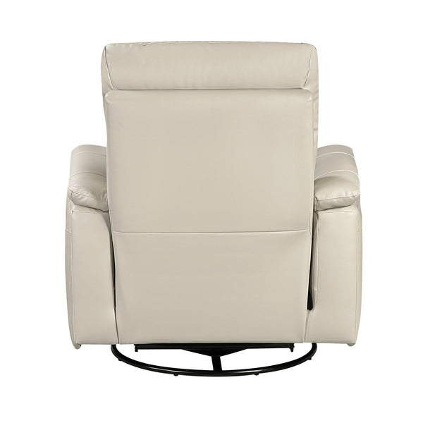 English Elm Luxury Premium Leather Recliner with 360° Swivel, Gentle Glide, High-Density Foam & Pocket Coils taupe 36 L x 30.5 W x 26 H B011P395827