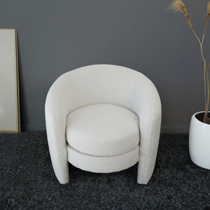 English Elm Avalon Sculptural Boucle Accent Chair with Rounded Arms for Living Room or Bedroom B183P232079