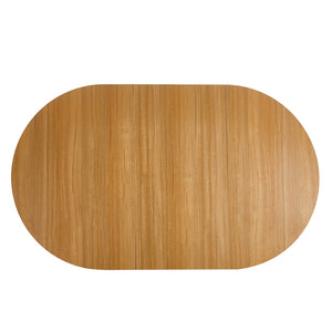 English Elm Extendable Mid-century Pedestal Dining Table Seats up to Ten with Tapered Metal Legs W3766S00001