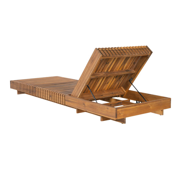 English Elm Christopher Knight Home® - Lounge Chaise Set - Durable Acacia Wood With Plush Water-Resistant Cushions & Adjustable Backrest N770P281696T_65429.00CUSHDGRY