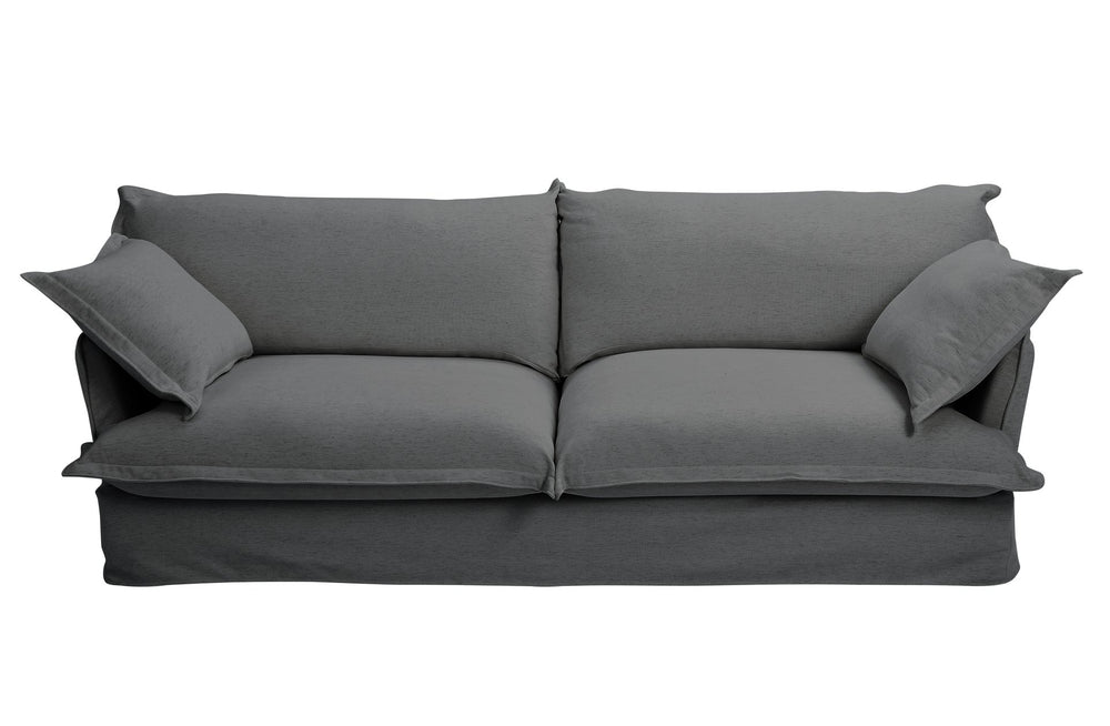 English Elm 87.4'' Modern Comfy Upholstered Sofa Cloud Couch - Deep Seat, Removable Washable Covers, Plush Dark Gray W2357P272956