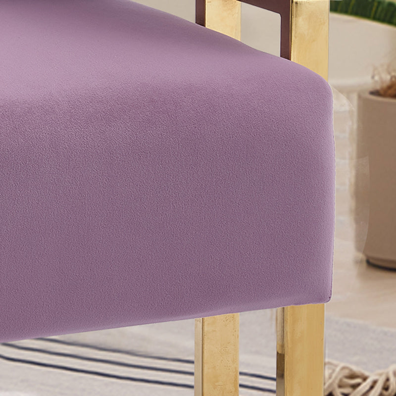 English Elm TS Modern decorative chair Lilac - Teddy fleece velvet 2PCs, gold legs, ergonomic sponge comfort, chic W2311P333677