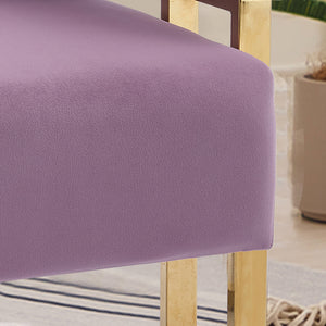 English Elm TS Modern decorative chair Lilac - Teddy fleece velvet 2PCs, gold legs, ergonomic sponge comfort, chic W2311P333677