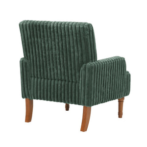 English Elm Modern Wide Wale Corduroy Accent Chair Solid Wood Legs Upholstered Living Room Seat Army Green W5568P445693