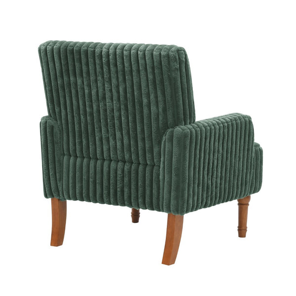 English Elm Modern Wide Wale Corduroy Accent Chair Solid Wood Legs Upholstered Living Room Seat Army Green W5568P445693