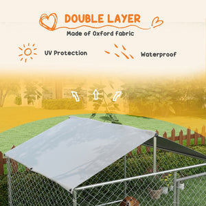 English Elm Pawhut Galvanized Steel Outdoor Dog Kennel with Waterproof Roof and Secure Latch Lock W2225P173782
