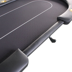English Elm 96" Oval Casino Poker Table Seats 10 with Speed Cloth Felt Vinyl Armrest Cup Holders Black W2748S00023