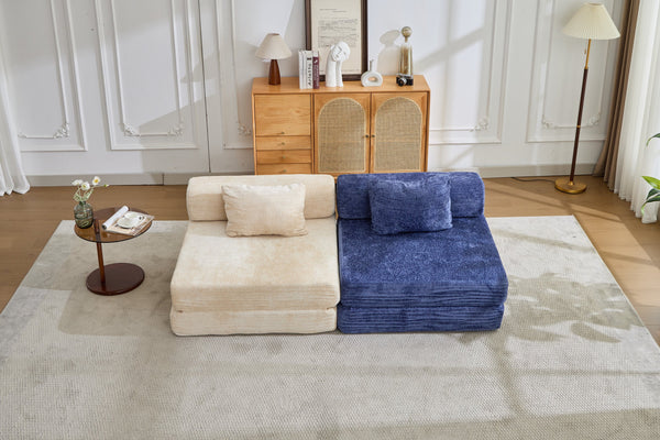 English Elm Compression Sofa Bed - Versatile Chenille Floor Sofa With Modular Design For Living Room & Dorms W3723P345646