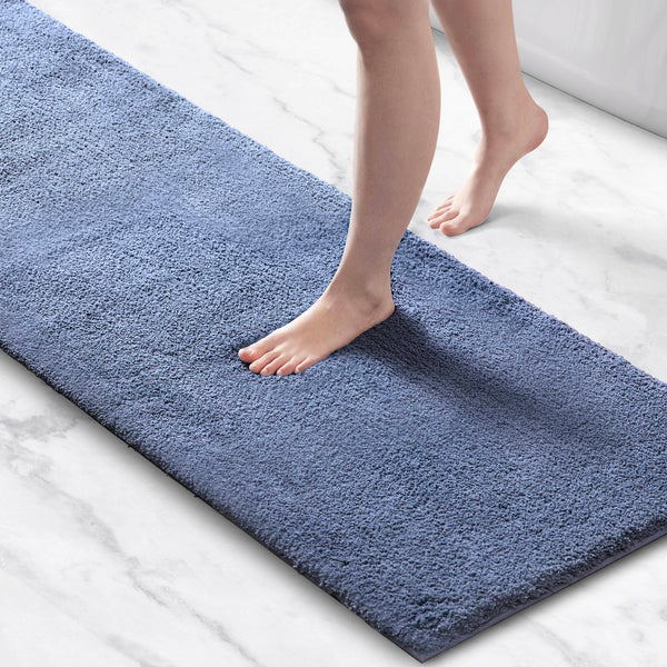 JLA Home Madison Park Signature - Bath Plush High-Pile Rug with Quick-Dry Technology, Non-Skid Backing, OEKO-TEX Certified Comfort Slate Blue MPS72-480