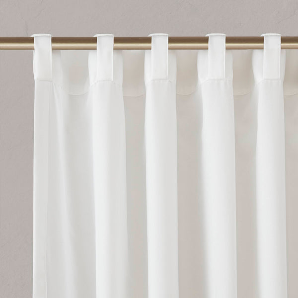 English Elm 2 Pcs 52X95" Elegant White Rod Pocket & Back Tab Curtains For Privacy, Light Control, & Style B035P319836
