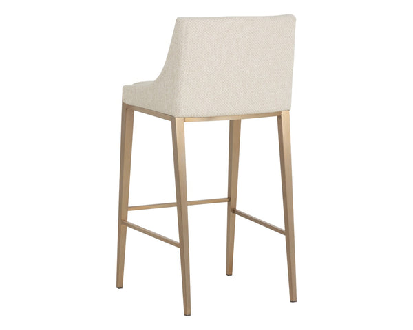 Sunpan DIONNE Barstool - Modern Design with Antique Brass Legs for Stylish Dining and Bar Areas Oatmeal 112415