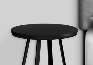 English Elm Accent Table - Modern Round Side Table With Black Laminate Top & Metal Base For Living Spaces B2710P218975