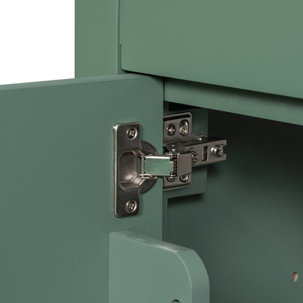 English Elm 30-inch Modern Bathroom Vanity with Ceramic Sink, Gold Accents, Solid Wood Frame, Soft-Close Doors and Ample Storage Green WF324045AAF