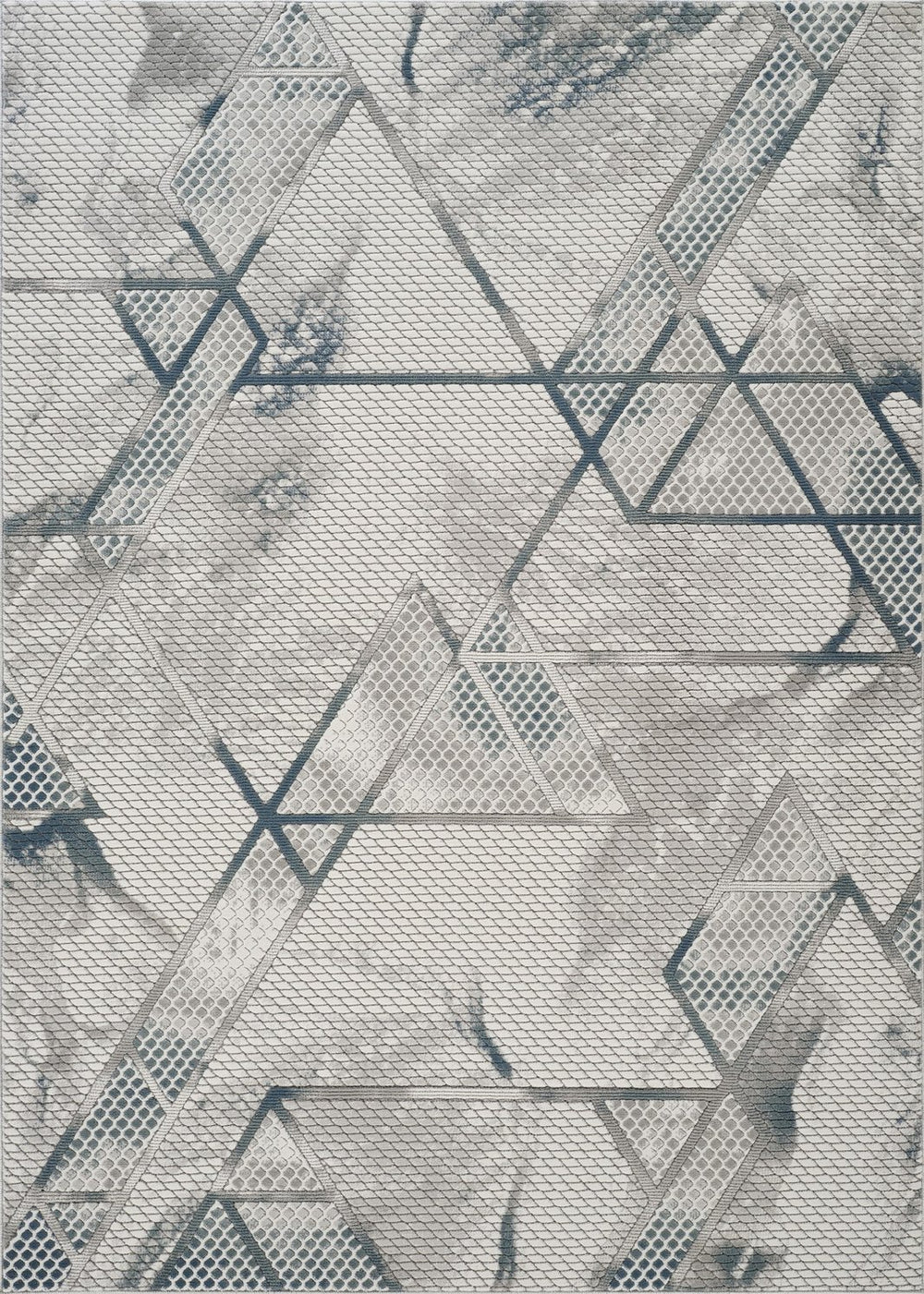 English Elm Geometrix Gray And Ivory 5'3" X 7'3" Area Rug - Durable, Stylish For High-Traffic Spaces, Pet-Friendly B186P316823