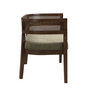 English Elm 47.5" Hand-woven Rattan Loveseat with Open Weave Back and Cushioned Two-seat Comfort Green,Walnut N771P381036L