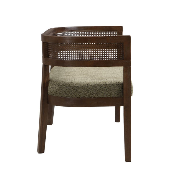 English Elm 47.5" Hand-woven Rattan Loveseat with Open Weave Back and Cushioned Two-seat Comfort Green,Walnut N771P381036L