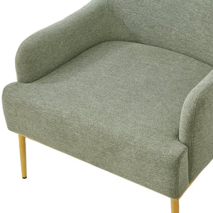 English Elm Modern Chenille Armchair with Curved Back Gold Legs Plush Accent Seat for Any Room Green N763P360684F