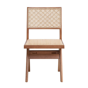 English Elm Casual Rattan Side Chairs Set of 2 Mid-Century Modern Curved Backrest Airy Woven Elegance for Dining Natural 23.5 L x 41.5 W x 10 H B2741P333532