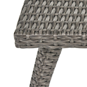 English Elm Christopher Knight Home® - HONOLULU Stylish 4PC PE Wicker Patio Set with Durable Iron Frame, Waterproof Cushions, Compact Lounge Grey 52917.00IRNGRY