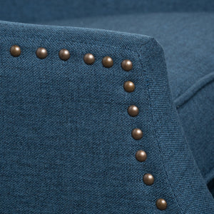 English Elm Christopher Knight Home® - Pushback Recliner Chair with Nailhead Trim and Wingback Design, Plush Fabric Comfort for Living Rooms Navy Blue 60760.00DBL