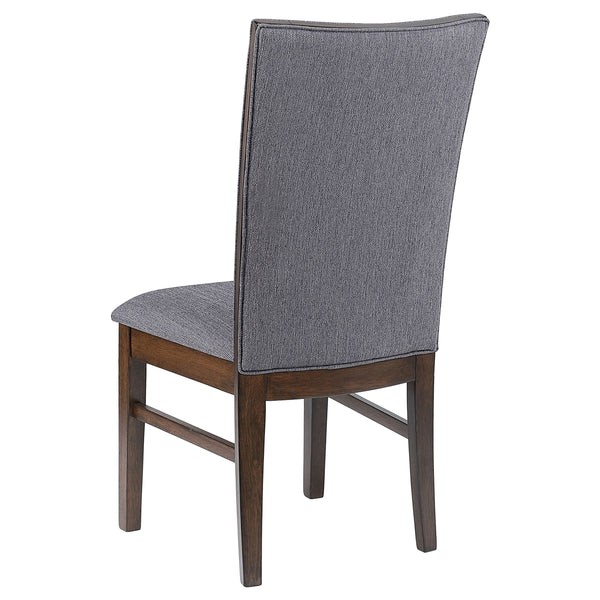 English Elm Wawona Grey Upholstered Dining Side Chair Set of 2 — Tall Back Comfort, Tapered Profile, Brown Wood Base B062P375534