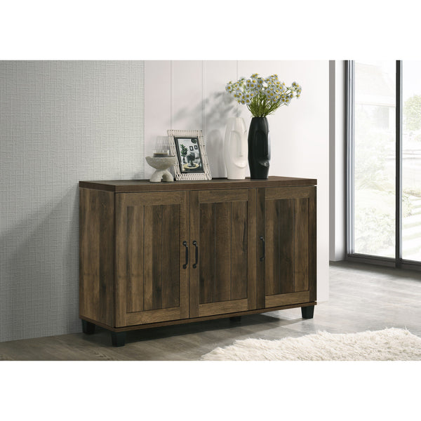 English Elm 45"W Dark Dusty Oak Finish 3-Door Shoe Cabinet with 6 Adjustable Shelves, Single & Double Doors for Versatile, Stylish Storage (Durable) B016P408688