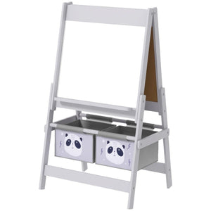 English Elm Kids Double Sided Art Easel Chalkboard Whiteboard with Storage Boxes for Young Artists T3971P440813