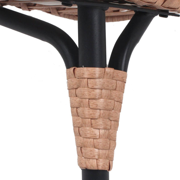 English Elm Elegant Woven Pe Rattan Hanging Egg Chair Galvanized Steel Frame Outdoor Patio Lounge Natural W3979P392989