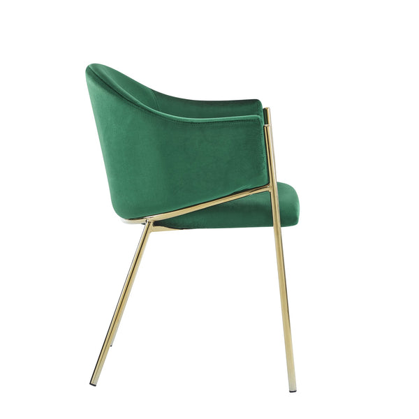 English Elm Christopher Knight Home® - Modern Velvet Upholstered Dining Chair with Plush Velvet Seat and Sleek Metallic Frame for Comfort Emerald,Gold 32.25 L x 23.75 W x 21.25 H N776P224512G
