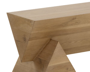 Sunpan Gregor Bench - Stylish Angular Seating in Solid Acacia Wood, Perfect for Contemporary Spaces Rustic Oak