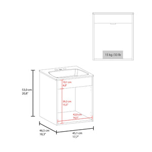 English Elm White Modern Bathroom Vanity With Integrated Basin & Two-Door Storage For Compact Spaces B062P355535-GIGA