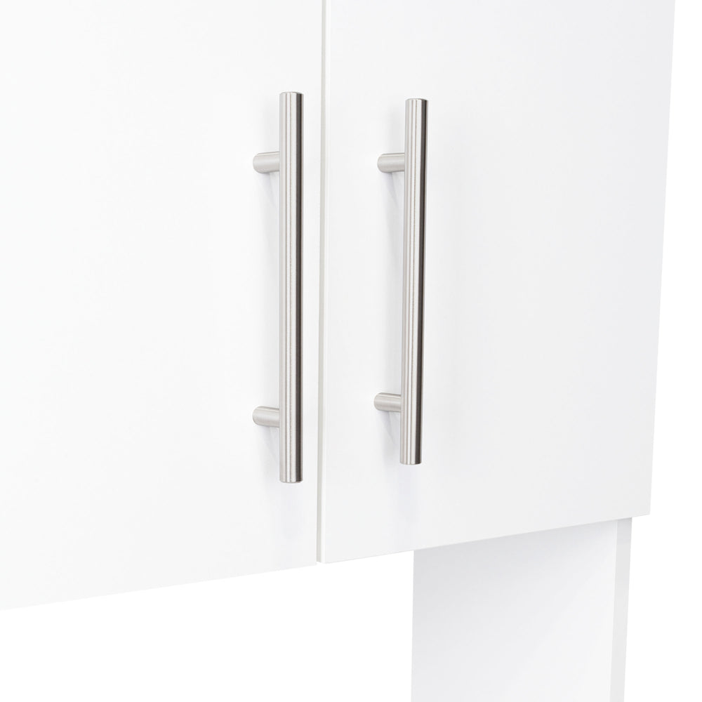 English Elm Linden 76.8" Tall White Kitchen Pantry Cabinet with Hutch, 5 Shelves, Microwave Space, Slim Design B070P264145