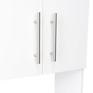 English Elm Linden 76.8" Tall White Kitchen Pantry Cabinet with Hutch, 5 Shelves, Microwave Space, Slim Design B070P264145