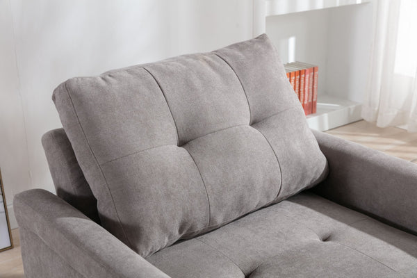 English Elm Francesca Woven Convertible Armchair Foam Pocket Coil Sleeper for Studio Spaces Gray B2749S00193