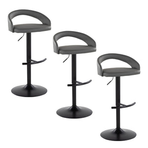 English Elm Adjustable Swivel Barstools Set of 3 Faux Leather Industrial Kitchen Counter Seating B202S02043