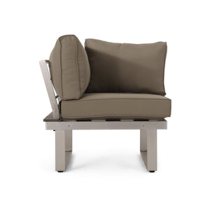 English Elm Christopher Knight Home® - Sterling Modern Corner & Coffee Table – Durable Aluminum, Khaki Finish, Versatile For Small Spaces 68939.00GRY