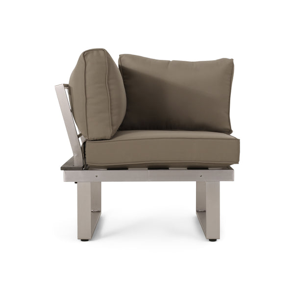 English Elm Christopher Knight Home® - Sterling Modern Corner & Coffee Table – Durable Aluminum, Khaki Finish, Versatile For Small Spaces 68939.00GRY