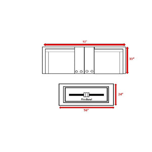 English Elm Pre-Built 5-Piece Outdoor Conversation Set for 2 — Loveseat, 6 Cushions & 60,000 BTU Concrete Fire Pit B120S00247