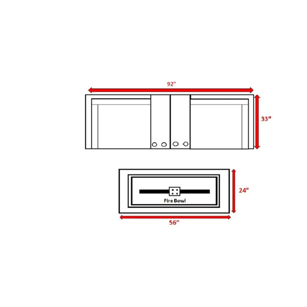 English Elm Pre-Built 5-Piece Outdoor Conversation Set for 2 — Loveseat, 6 Cushions & 60,000 BTU Concrete Fire Pit B120S00247