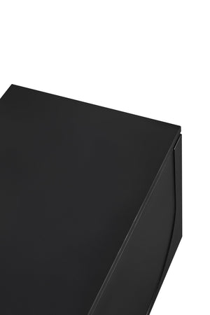 English Elm ON-TREND Graceful TV Stand with Arch Cabinets and Solid Wood Legs, Adjustable Shelves & Cable Management Black WF325999AAB