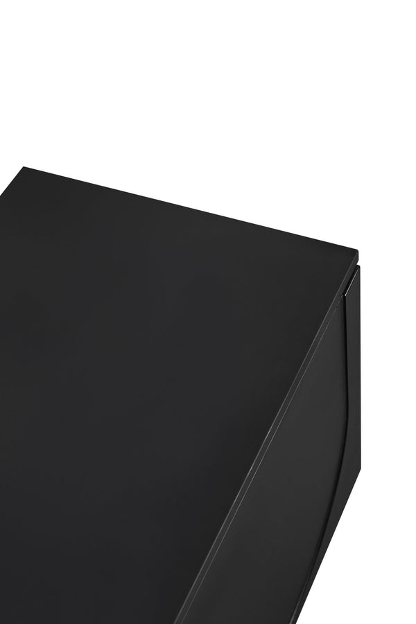 English Elm ON-TREND Graceful TV Stand with Arch Cabinets and Solid Wood Legs, Adjustable Shelves & Cable Management Black WF325999AAB