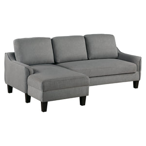 OSP Home Furnishings Lester Chaise Sofa Grey