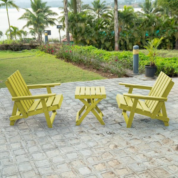 English Elm Shoreline Recycled Hdpe Folding Adirondack Chair Fully Assembled Modern Patio Seating Yellow B2745P409680