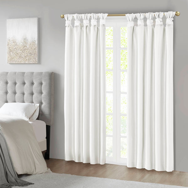 JLA Home Madison Park - Twist Faux Silk Lined Curtain Panel — OEKO‑TEX Luxury Drapes with DIY Twist Tab for Tailored Elegance 95 L x 50 W x 0.13H MP40-6367