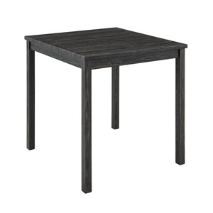 English Elm Dining Round 5-Piece Table Set with Solid Wood Chairs, Linen Upholstery, Industrial Modern Style Black+ Gray W487P333509