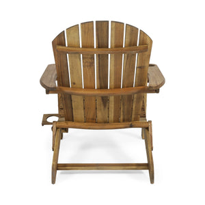 English Elm Christopher Knight Home® - BELLWOOD Adirondack Chair with Folding Design, Rustic Outdoor Wood Seat, Built-In Cup Holder Comfort Natural 37.75 L x 26.75 W x 8.5 H 68940.00