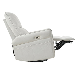 English Elm 270° 270° Power Swivel Recliner Chair with USB Ports, 30° Rocking, 95–150° Recline for Small Spaces Light Gray W1028S00041