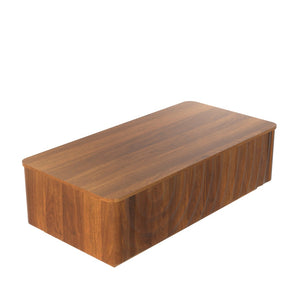 English Elm 47'' Spiral Grain Coffee Table Two Drawer Storage Mid Century Farmhouse Living Room Walnut Brown W2263P412386