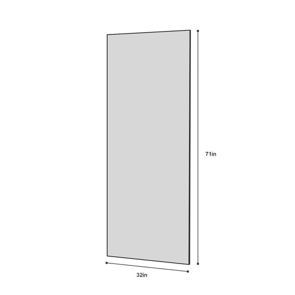 English Elm 70" Full Length Mirror Aluminum Alloy Frame Shatter Proof Wall or Leaning Bedroom Black W2071P248153