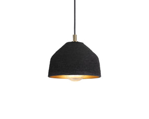 Sunpan LUCIAN Pendant Light - Handcrafted Black Woven Shade with Gold Interior for Rustic Ambiance 105807